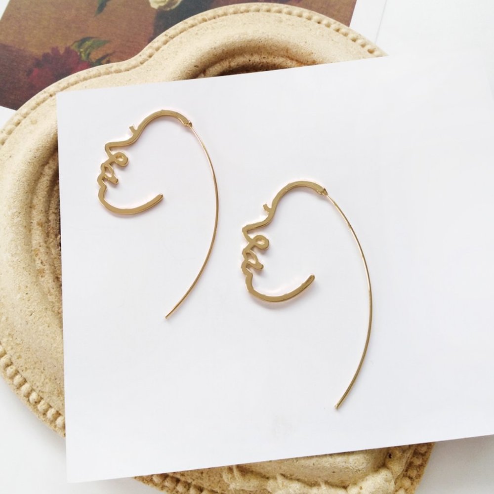 💕LAST ONE Artsy Face String Earrings - Picture 2 of 9
